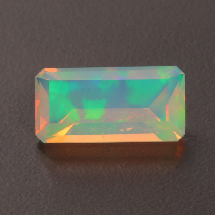 faceted ethiopian opal emerald cut hydrophane