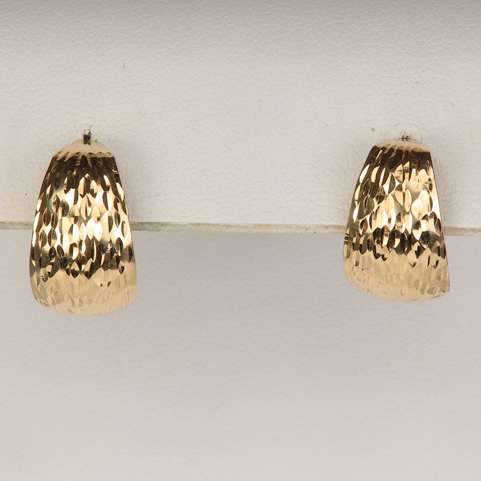 yellow gold estate earrings fan style