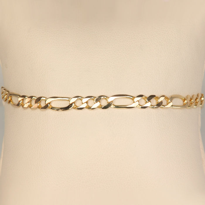 yellow gold estate figaro link bracelet