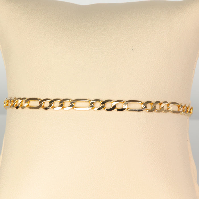 yellow gold estate figaro chain bracelet