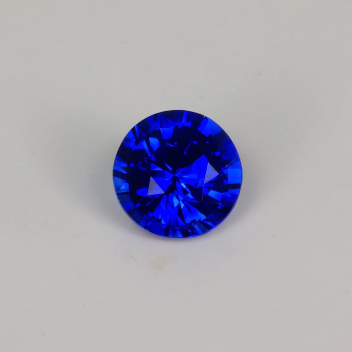 round brilliant cut fine blue sapphire gem