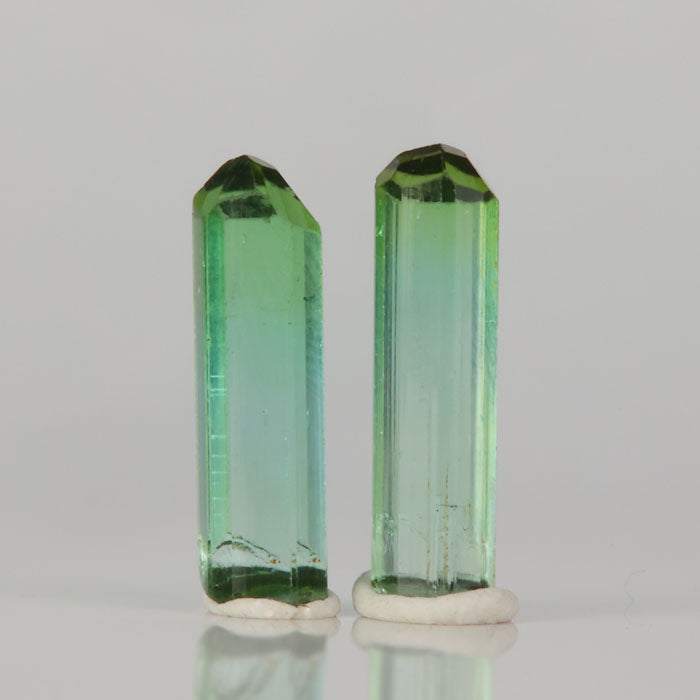 tourmaline green color crystal pair