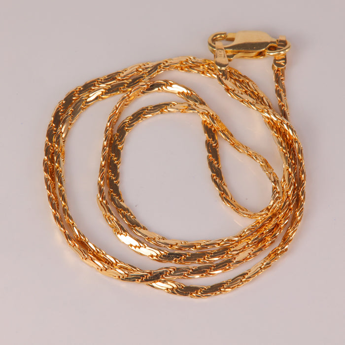 yellow gold flat rope style estate chain