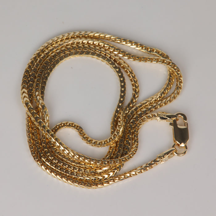 yellow gold foxtail estate chain