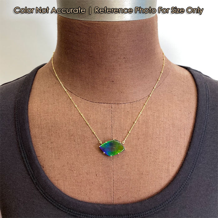 yellow gold ammolite gem necklace size