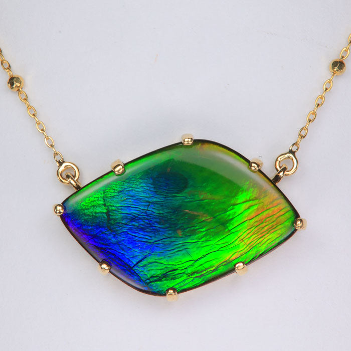 yellow gold ammolite necklace 