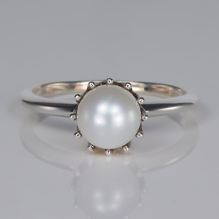sterling silver freshwater pearl ring