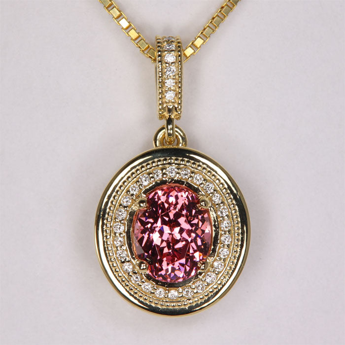 mahenge garnet pendant diamonds
