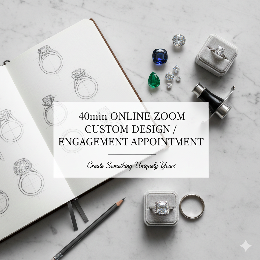 40min Online Zoom Session For Gemstone / Custom Jewelry / Engagement Design Appointment
