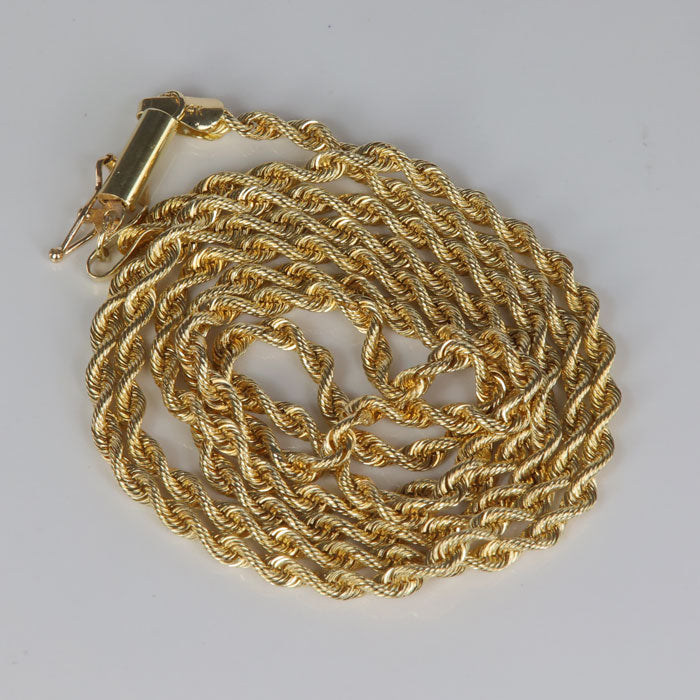 yellow gold estate rope chain