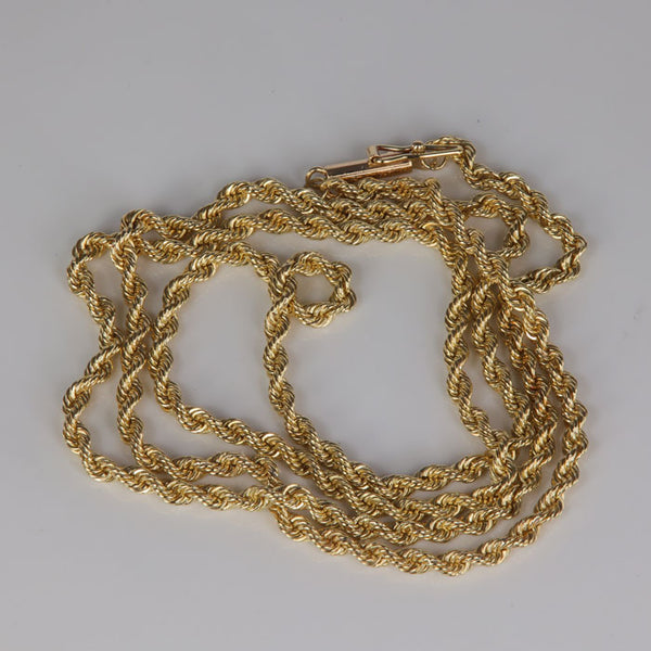 Custom Rope Link Chain 14K Yellow Gold Rope Link Chain 20