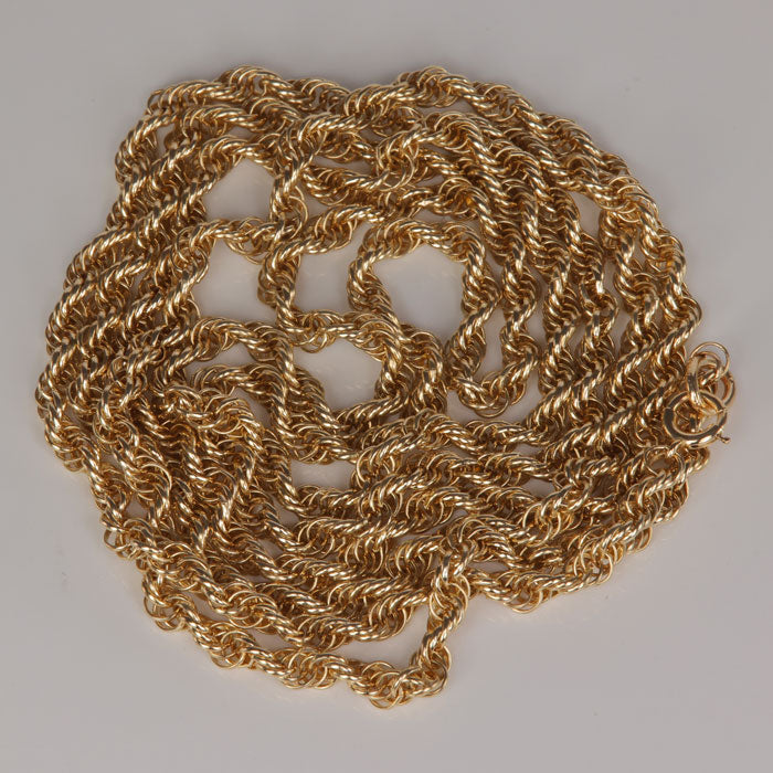 14k yellow gold rope chain with spring ring clasp