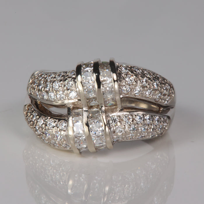white gold ring with cubic zirconia 