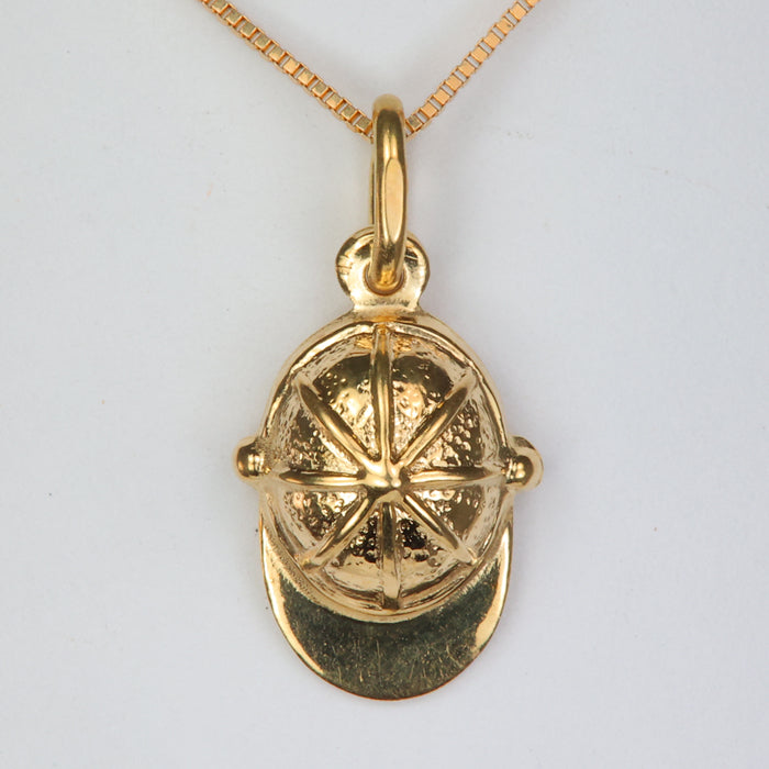 yellow gold ball cap pendant 