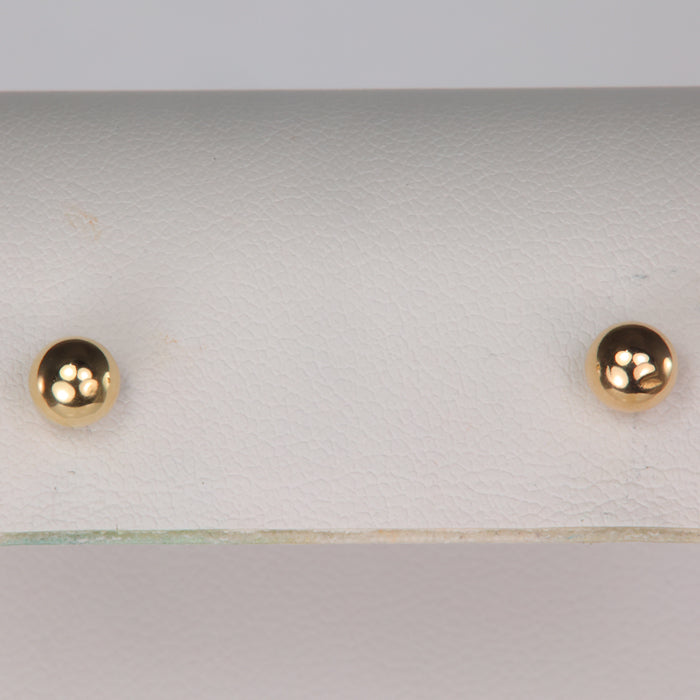 yellow gold estate ball stud earrings