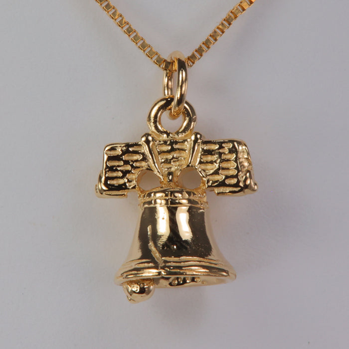 Bell Pandant 14K Yellow Gold Liberty Bell Pendant - Moriartys Gem Art