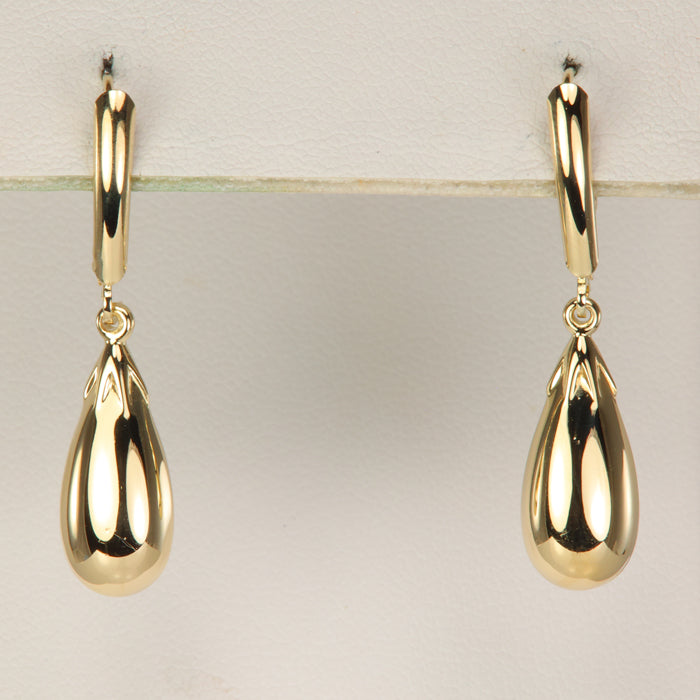 yellow gold teardrop earrings