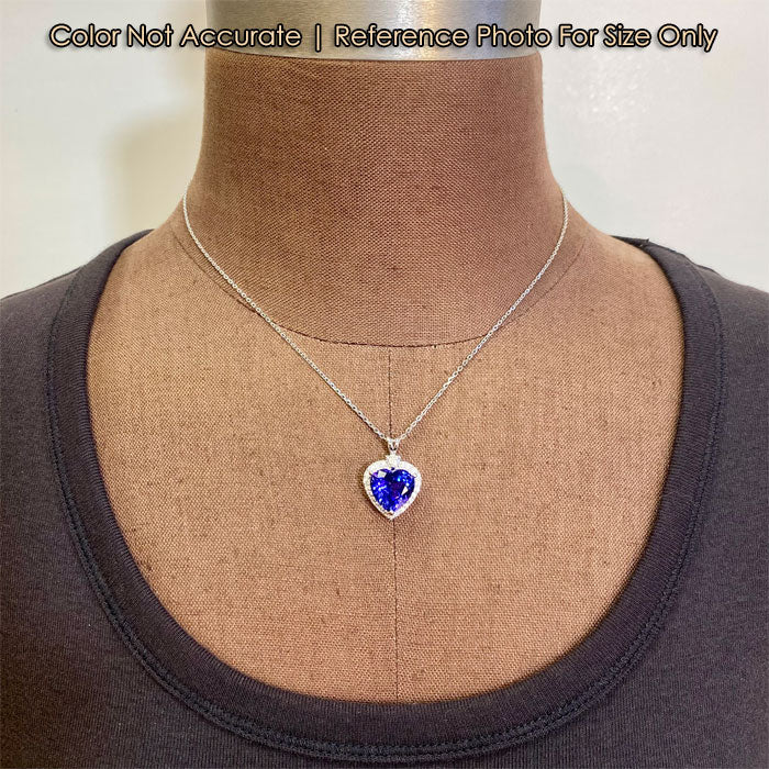 white gold heart tanzanite pendant size 