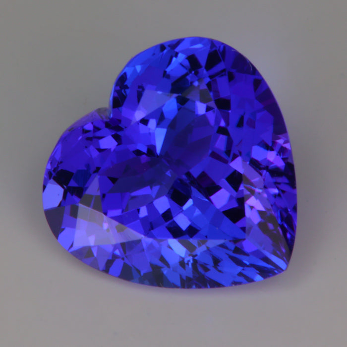 blue violet tanzanite heart shaped gemstone