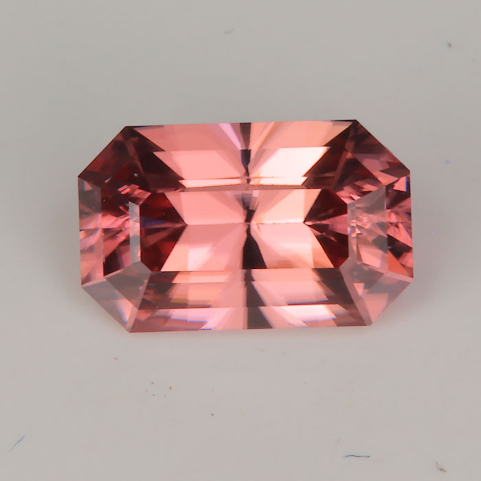 brownish pink emerald cut imperial zircon gemstone 