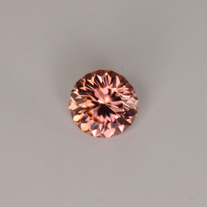 round brilliant imperial zircon dispersive peach color