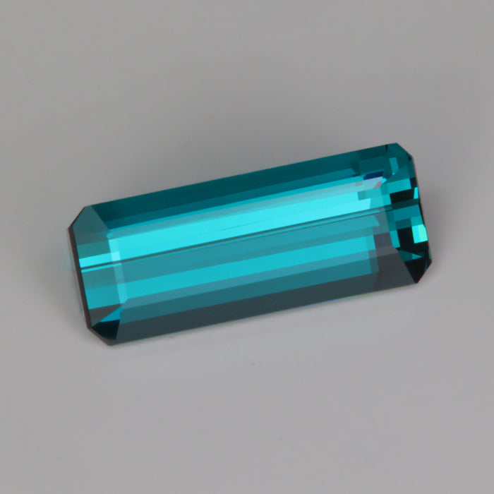 greenish blue emerald cut rare tourmaline gemstone 
