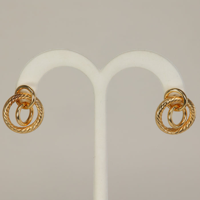 yellow gold circles earrings 