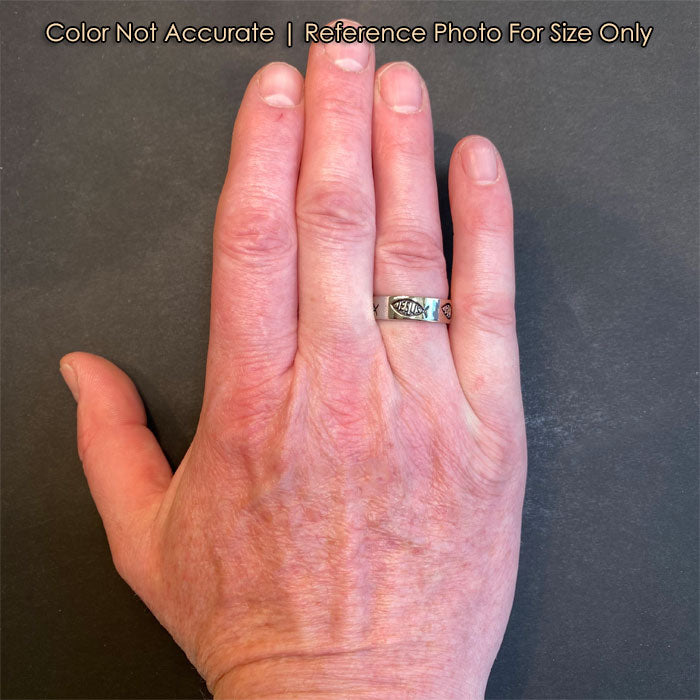 size of sterling ring on hand