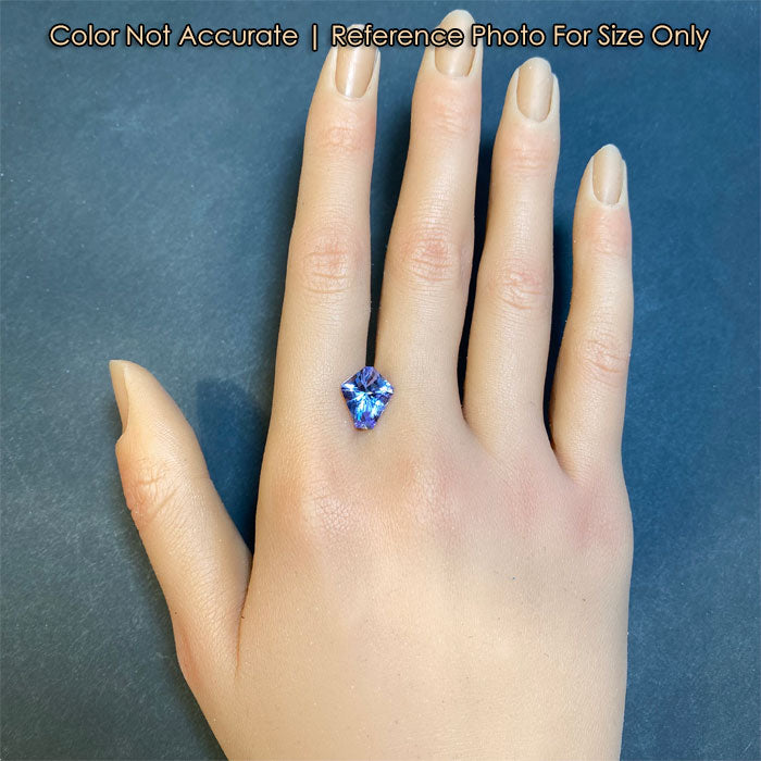 size of beautiful tanzanite on hand
