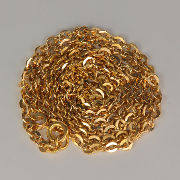 yellow gold flat cable link estate chain 
