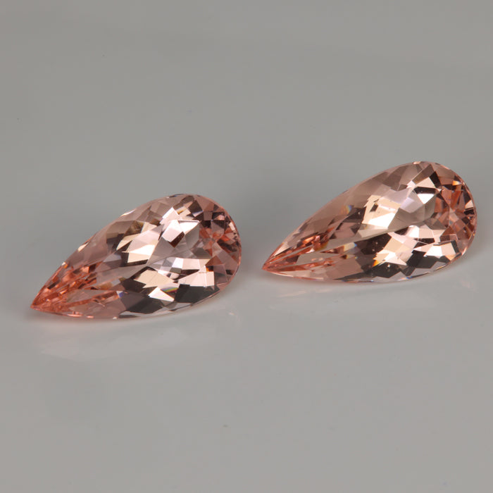 peach color morganite pair 