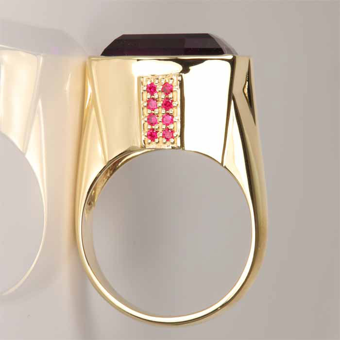 amethyst ruby ring yellow gold men
