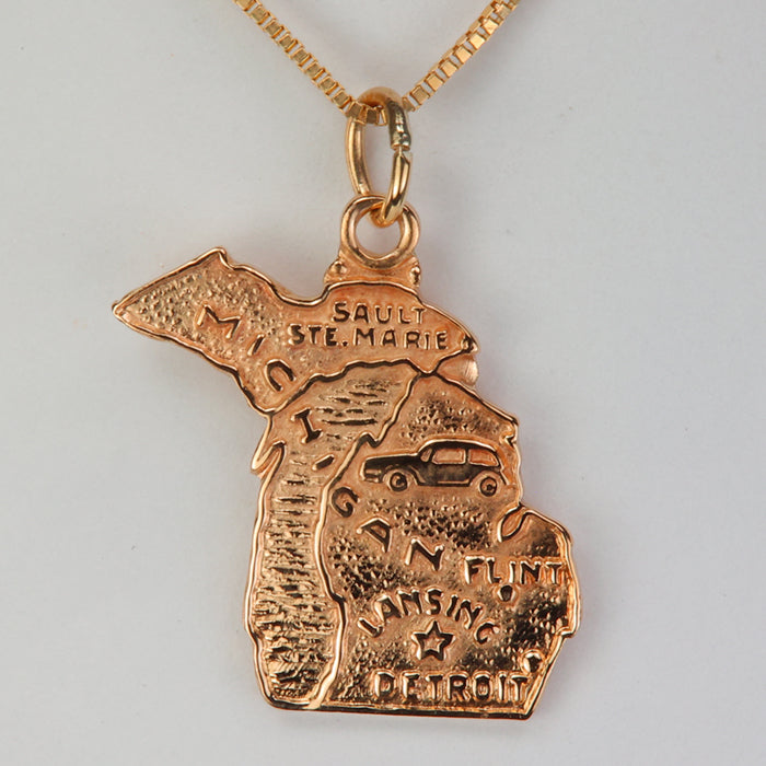 yellow gold michigan pendant 