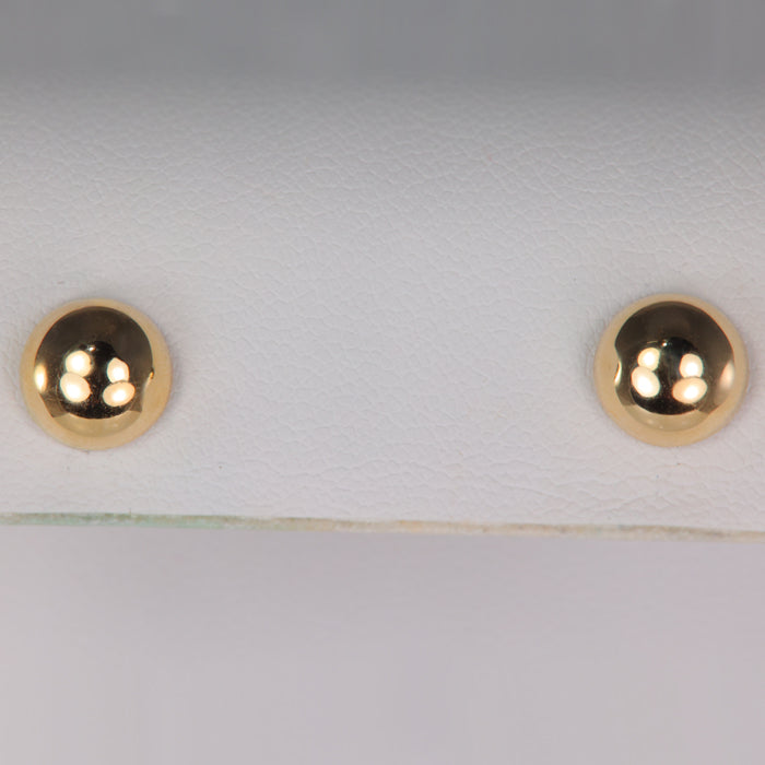 estate yellow gold mini dome style stud earrings 