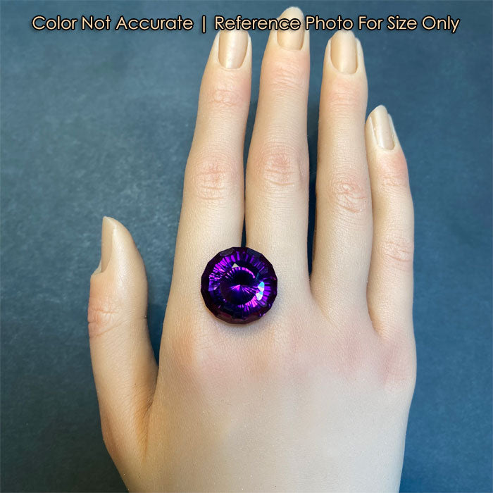 round mixed purple color amethyst gem on hand size