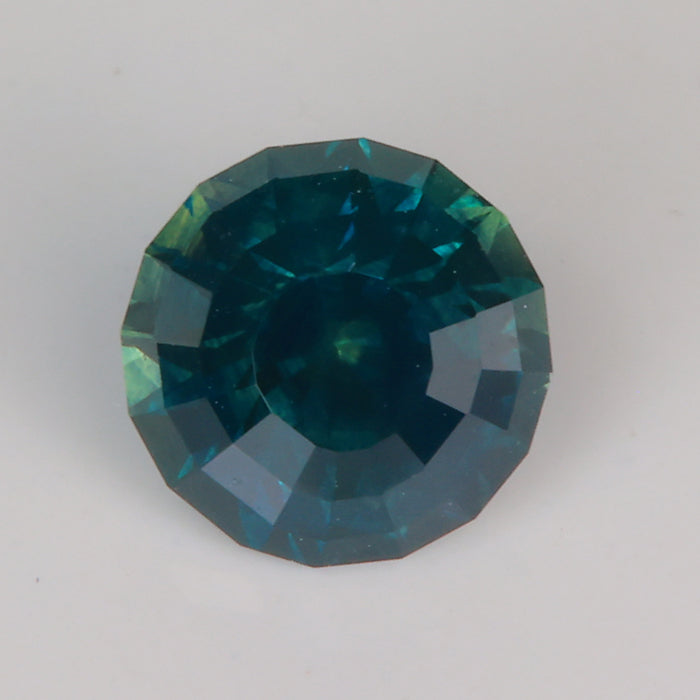 blue green color mixed round brilliant cut sapphire gemstone