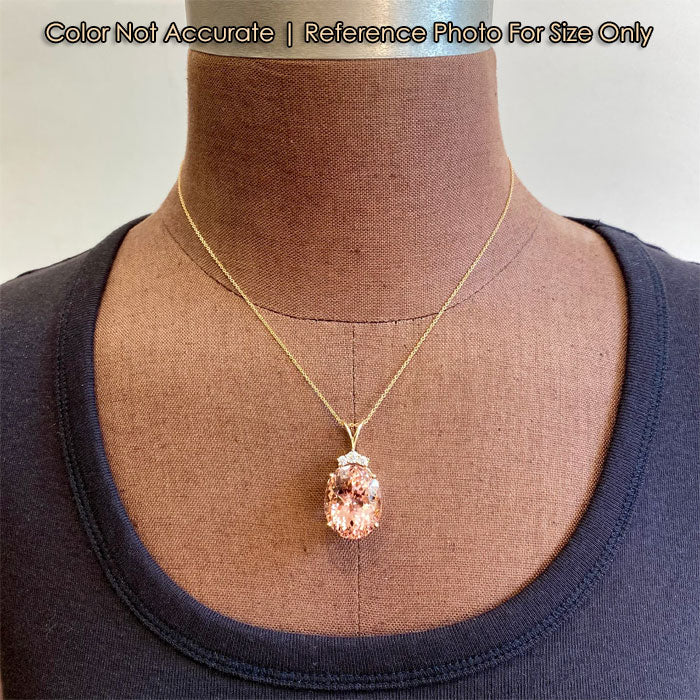peach morganite gemstone pendant size on bust