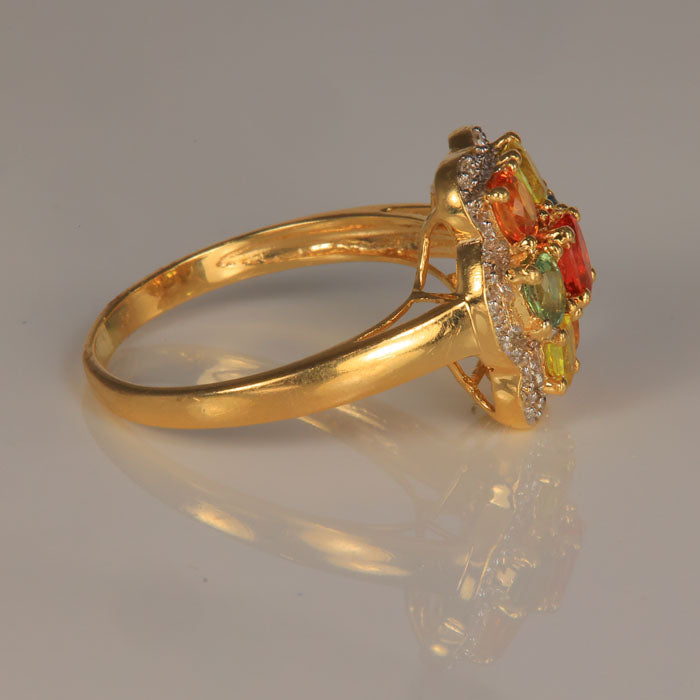 sapphire and ruby gemstone ring with diamonds