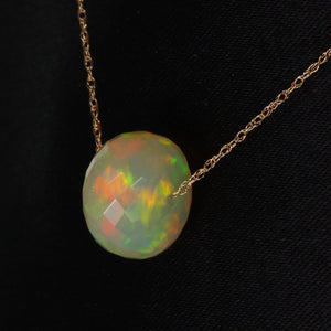 Ethiopian Opal Faceted Bead Necklace