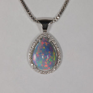 Opal Pendant with Fine Diamonds