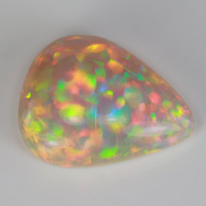 rainbow color opal gemstone pear shape