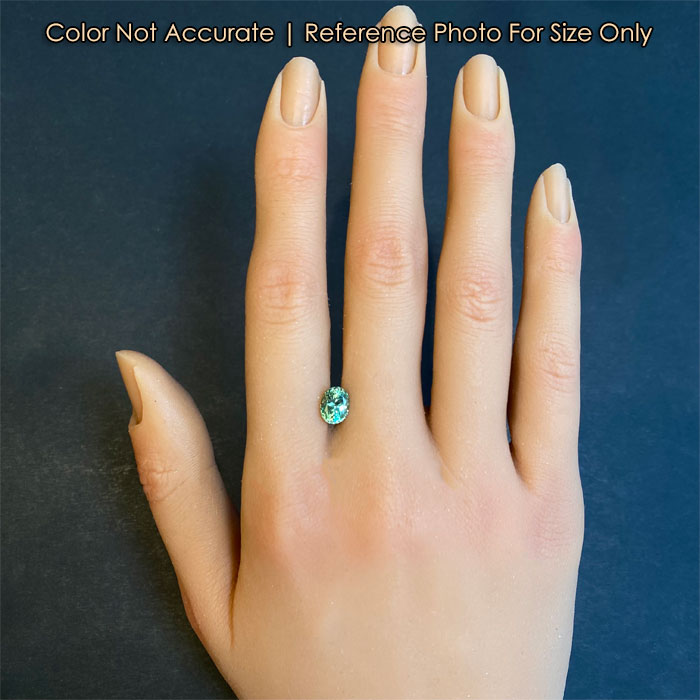 mint green oval garnet