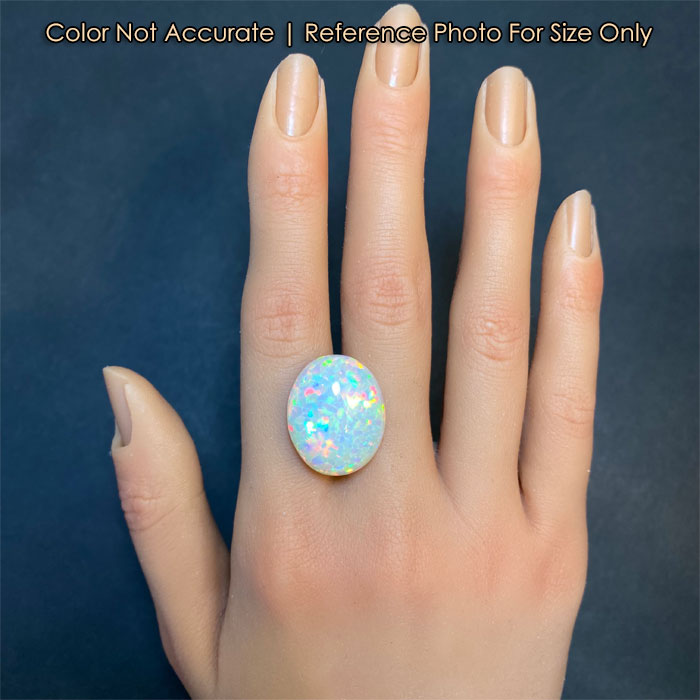 oval cabochon cut opal gem size reference