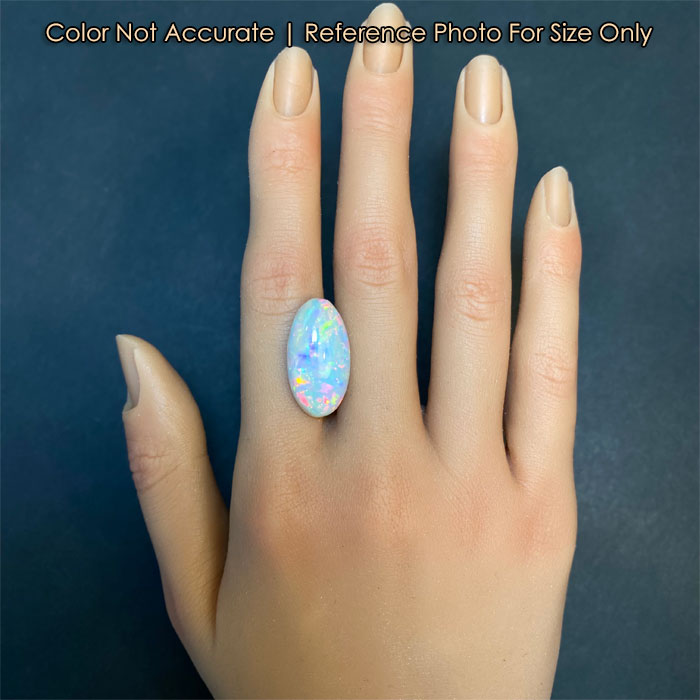 opal gemstone on hand oval cut