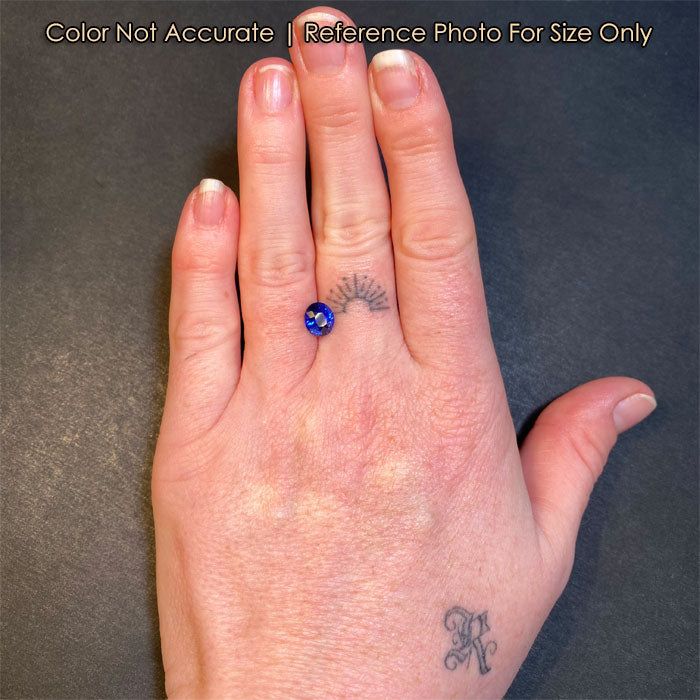 blue color oval cut sapphire gemstone size