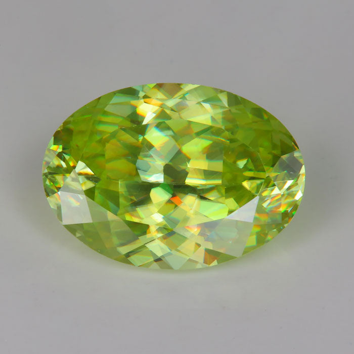 oval cut green sphene natural gemstone rare