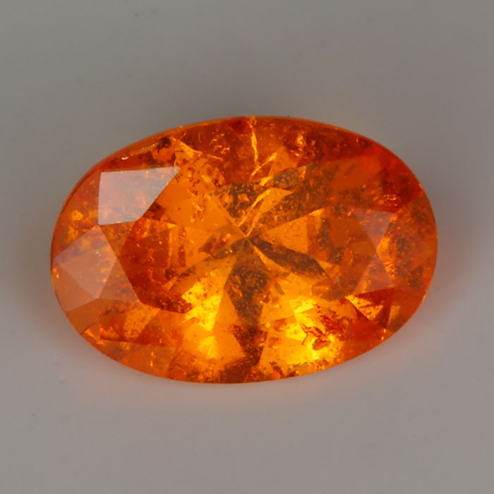 orange color spessartite garnet gemstone oval cut