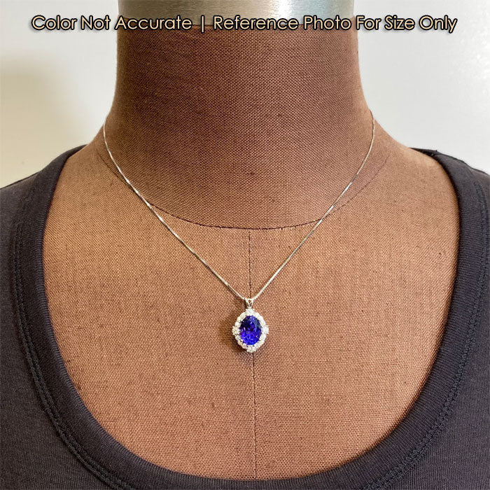 oval and diamond accent tanzanite pendant size
