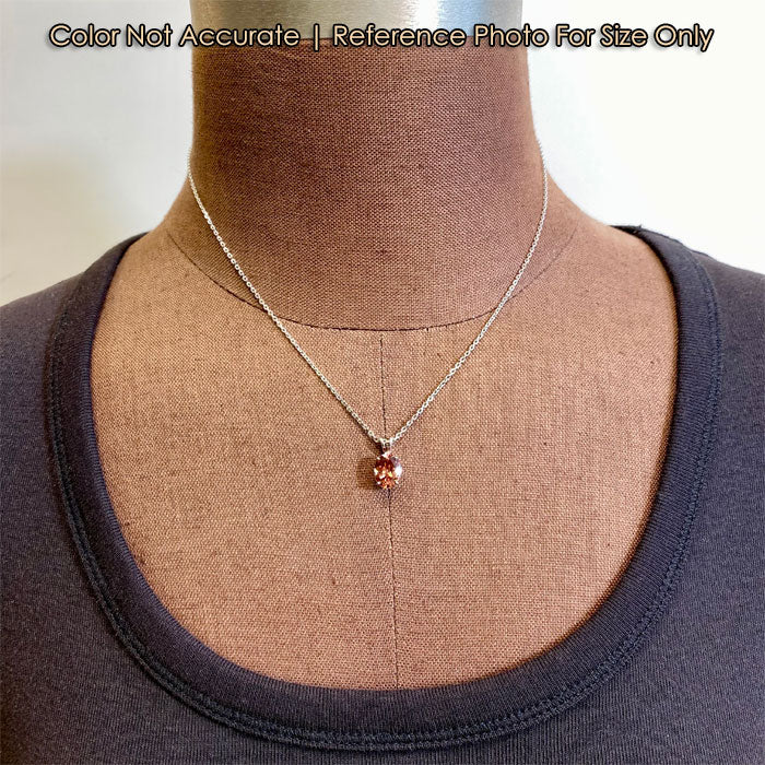 peach zircon pendant size 