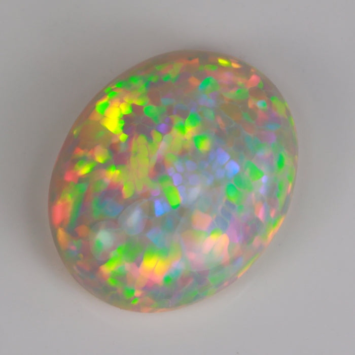 rainbow color oval cut opal gemstone 